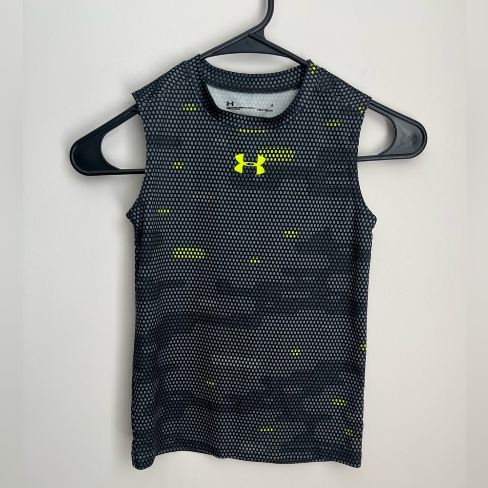 Under Armour Kids Black and Neon Yellow Tank Top 6